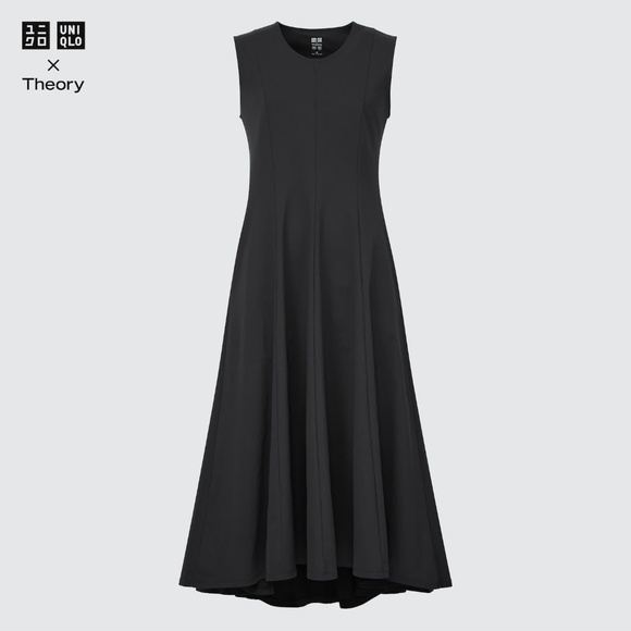 Uniqlo Dresses & Skirts - UNIQLO X THEORY EXTRA STRETCH SLEEVELESS FLARE LONG DRESS SIZE M